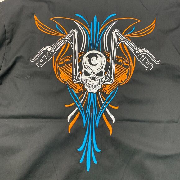 Iron Horse Shirt Mens XL Extra Large Tribal Biker Motorcycle Skull Snap Buttons - Picture 9 of 11